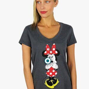 Gray Disney World Theme Park Minnie Mouse red polka dot outfit XL t-shirt